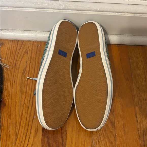 Keds x Kate Spade.- Glittery Blue Sneakers with Ribbon Laces - Picture 2 of 4